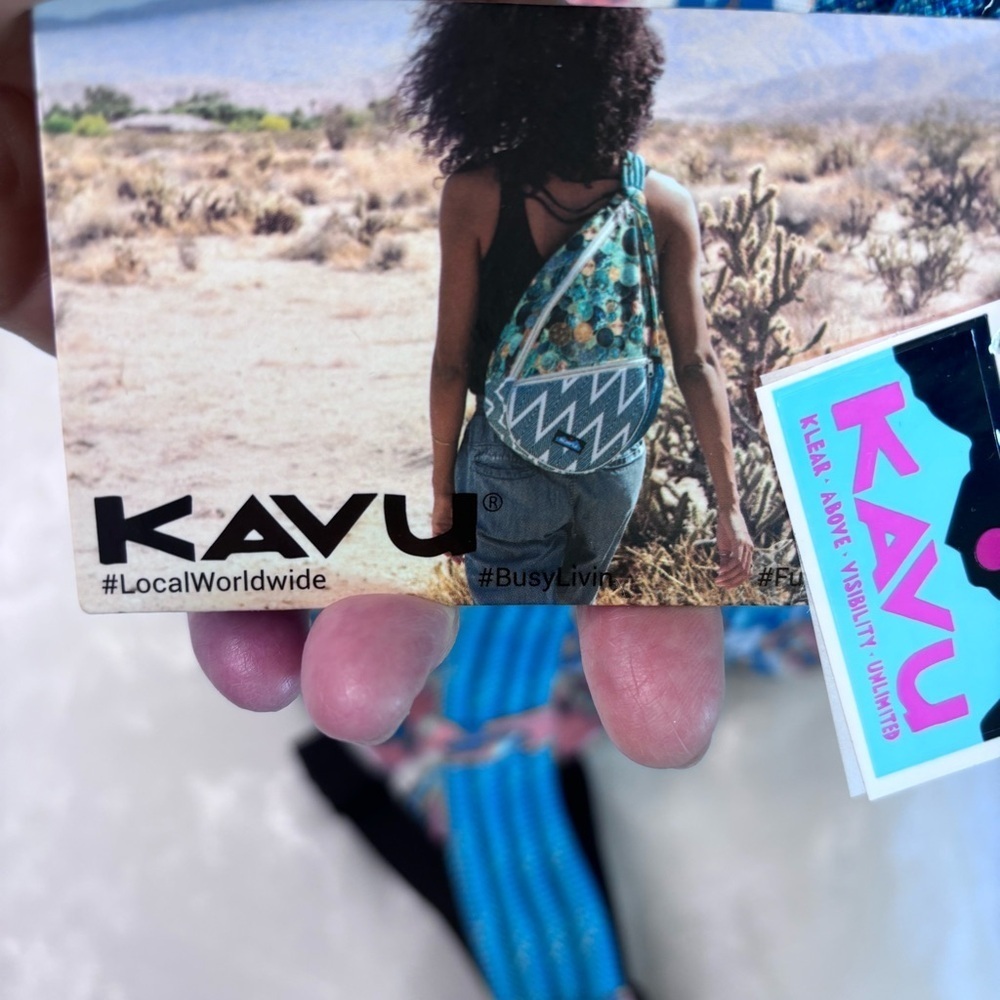 KAVU Original Rope Bag Sling Pack withAdjustable Rope Shoulder Strap Beach Paint